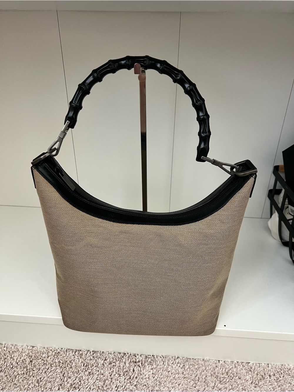 Vintage Gucci bamboo handle handbag